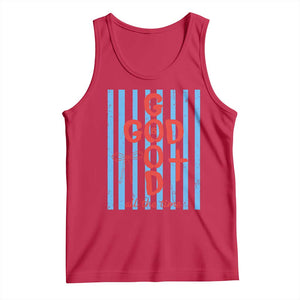Christian Jesus Lovers Tank Top Striped Preppy God Is Good All The Time TS10 Red Print Your Wear