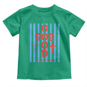 Christian Jesus Lovers Toddler T Shirt Striped Preppy God Is Good All The Time TS10 Irish Green Print Your Wear