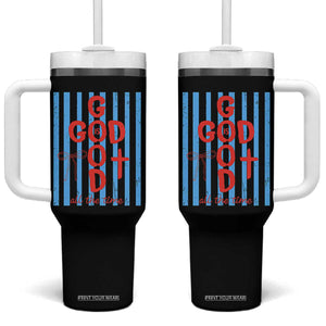 Christian Jesus Lovers Tumbler With Handle Striped Preppy God Is Good All The Time TS10 One Size: 40 oz Black Print Your Wear