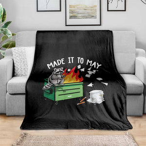 Last Day of School Throw Blanket Funny Raccoon Dumpster Fire Made It To May Teacher TS10 Print Your Wear
