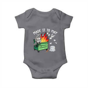 Last Day of School Baby Onesie Funny Raccoon Dumpster Fire Made It To May Teacher TS10 Charcoal Print Your Wear