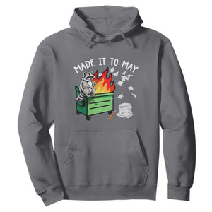 Last Day of School Hoodie Funny Raccoon Dumpster Fire Made It To May Teacher TS10 Charcoal Print Your Wear