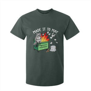 Last Day of School T Shirt For Kid Funny Raccoon Dumpster Fire Made It To May Teacher TS10 Dark Forest Green Print Your Wear