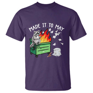 Last Day of School T Shirt Funny Raccoon Dumpster Fire Made It To May Teacher TS10 Purple Print Your Wear
