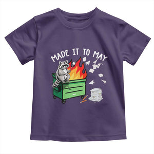 Last Day of School Toddler T Shirt Funny Raccoon Dumpster Fire Made It To May Teacher TS10 Purple Print Your Wear