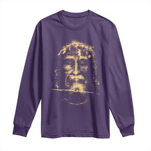 Shroud Of Turin Jesus Long Sleeve Shirt Jesus Christ Face Religious Catholic Christian Faith TS10 Purple Print Your Wear