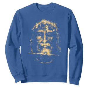 Shroud Of Turin Jesus Sweatshirt Jesus Christ Face Religious Catholic Christian Faith TS10 Royal Blue Print Your Wear