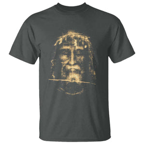 Shroud Of Turin Jesus T Shirt Jesus Christ Face Religious Catholic Christian Faith TS10 Dark Heather Print Your Wear