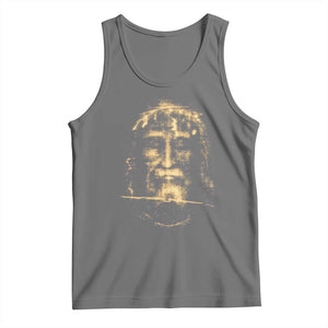 Shroud Of Turin Jesus Tank Top Jesus Christ Face Religious Catholic Christian Faith TS10 Black Heather Print Your Wear