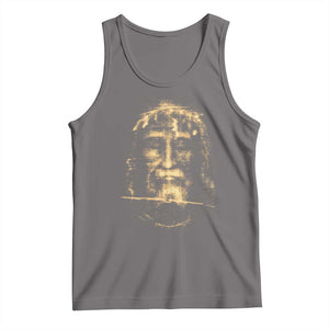 Shroud Of Turin Jesus Tank Top Jesus Christ Face Religious Catholic Christian Faith TS10 Deep Heather Print Your Wear