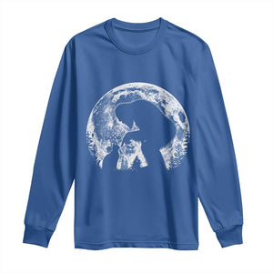 Fun Hand Boop Nose Bigfoot Cat Long Sleeve Shirt Sasquatch Full Moon TS10 Royal Blue Print Your Wear