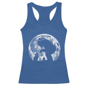 Fun Hand Boop Nose Bigfoot Cat Racerback Tank Top Sasquatch Full Moon TS10 Royal Blue Print Your Wear
