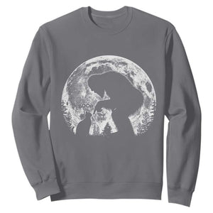 Fun Hand Boop Nose Bigfoot Cat Sweatshirt Sasquatch Full Moon TS10 Charcoal Print Your Wear