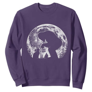 Fun Hand Boop Nose Bigfoot Cat Sweatshirt Sasquatch Full Moon TS10 Purple Print Your Wear