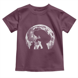 Fun Hand Boop Nose Bigfoot Cat Toddler T Shirt Sasquatch Full Moon TS10 Maroon Print Your Wear