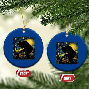Fun Hand Boop Nose Bigfoot Cat Ceramic Ornament Sasquatch Starry Night Van Gogh TS10 1pc Blue Print Your Wear