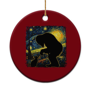 Fun Hand Boop Nose Bigfoot Cat Ceramic Ornament Sasquatch Starry Night Van Gogh TS10 1pc Red Print Your Wear