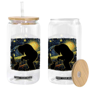 Fun Hand Boop Nose Bigfoot Cat Glass Can Sasquatch Starry Night Van Gogh TS10 Print Your Wear