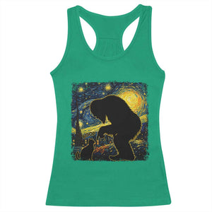 Fun Hand Boop Nose Bigfoot Cat Racerback Tank Top Sasquatch Starry Night Van Gogh TS10 Irish Green Print Your Wear