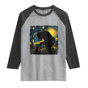 Fun Hand Boop Nose Bigfoot Cat Raglan Shirt Sasquatch Starry Night Van Gogh TS10 Heather Gray Heather Charcoal Print Your Wear