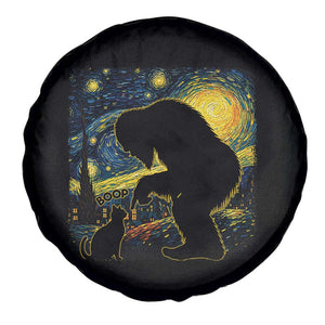 Fun Hand Boop Nose Bigfoot Cat Spare Tire Cover Sasquatch Starry Night Van Gogh TS10 Print Your Wear