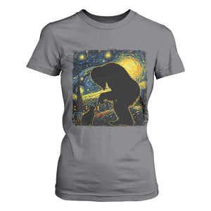 Fun Hand Boop Nose Bigfoot Cat T Shirt For Women Sasquatch Starry Night Van Gogh TS10 Charcoal Print Your Wear