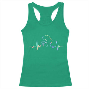 Fun Hand Boop Nose Bigfoot Cat Racerback Tank Top Heartbeat Sasquatch Cat Lover Animal Silhouette TS10 Irish Green Print Your Wear