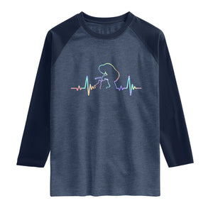 Fun Hand Boop Nose Bigfoot Cat Raglan Shirt Heartbeat Sasquatch Cat Lover Animal Silhouette TS10 Heather Denim Navy Print Your Wear