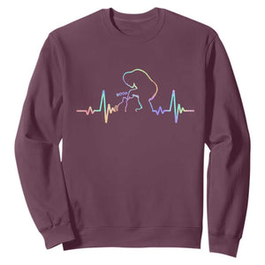 Fun Hand Boop Nose Bigfoot Cat Sweatshirt Heartbeat Sasquatch Cat Lover Animal Silhouette TS10 Maroon Print Your Wear