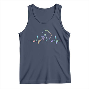 Fun Hand Boop Nose Bigfoot Cat Tank Top Heartbeat Sasquatch Cat Lover Animal Silhouette TS10 Navy Print Your Wear
