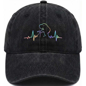 Fun Hand Boop Nose Bigfoot Cat Washed Cotton Baseball Cap Heartbeat Sasquatch Cat Lover Animal Silhouette TS10 Print Your Wear