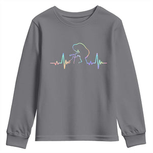 Fun Hand Boop Nose Bigfoot Cat Youth Sweatshirt Heartbeat Sasquatch Cat Lover Animal Silhouette TS10 Charcoal Print Your Wear