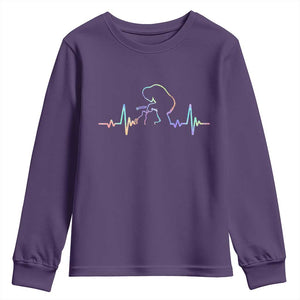 Fun Hand Boop Nose Bigfoot Cat Youth Sweatshirt Heartbeat Sasquatch Cat Lover Animal Silhouette TS10 Purple Print Your Wear