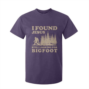 Retro I Found Jesus Still Looking For Bigfoot T Shirt For Kid Vintage Sasquatch Believer Funny Christian Humor TS10 Purple Print Your Wear