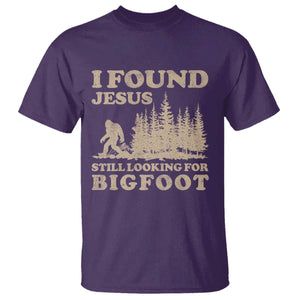 Retro I Found Jesus Still Looking For Bigfoot T Shirt Vintage Sasquatch Believer Funny Christian Humor TS10 Purple Print Your Wear