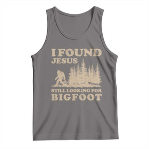 Retro I Found Jesus Still Looking For Bigfoot Tank Top Vintage Sasquatch Believer Funny Christian Humor TS10 Deep Heather Print Your Wear