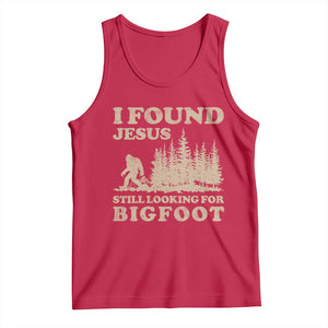 Retro I Found Jesus Still Looking For Bigfoot Tank Top Vintage Sasquatch Believer Funny Christian Humor TS10 Red Print Your Wear