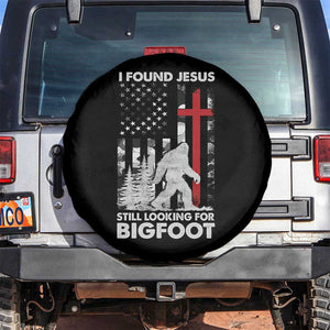 Retro I Found Jesus Still Looking For Bigfoot Spare Tire Cover Camouflage US American Flag Camo TS10 No hole Black Print Your Wear