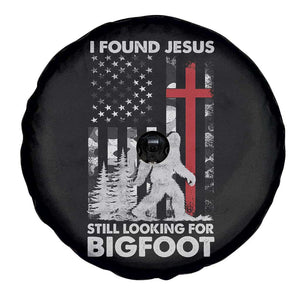 Retro I Found Jesus Still Looking For Bigfoot Spare Tire Cover Camouflage US American Flag Camo TS10 Print Your Wear