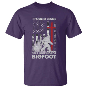 Retro I Found Jesus Still Looking For Bigfoot T Shirt Camouflage US American Flag Camo TS10 Purple Print Your Wear
