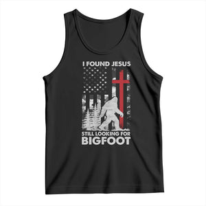 Retro I Found Jesus Still Looking For Bigfoot Tank Top Camouflage US American Flag Camo TS10 Black Print Your Wear