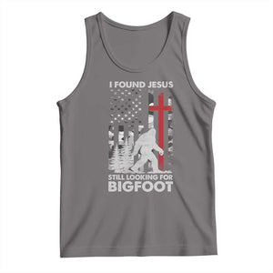 Retro I Found Jesus Still Looking For Bigfoot Tank Top Camouflage US American Flag Camo TS10 Deep Heather Print Your Wear