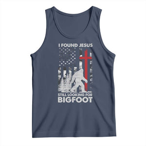 Retro I Found Jesus Still Looking For Bigfoot Tank Top Camouflage US American Flag Camo TS10 Navy Print Your Wear