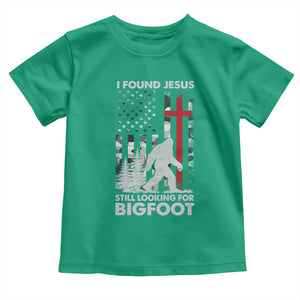 Retro I Found Jesus Still Looking For Bigfoot Toddler T Shirt Camouflage US American Flag Camo TS10 Irish Green Print Your Wear
