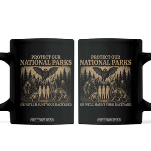 Funny Mothman Protect Our National Parks Coffee Mug Ghost Wendigo Skull Cryptid Weirdcore Folk Horror TS10 Black Print Your Wear