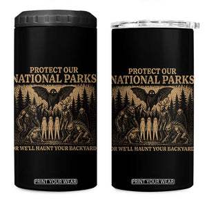 Funny Mothman Protect Our National Parks 4 in 1 Can Cooler Tumbler Ghost Wendigo Skull Cryptid Weirdcore Folk Horror TS10 One Size: 16 oz Black Print Your Wear