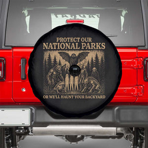 Funny Mothman Protect Our National Parks Spare Tire Cover Ghost Wendigo Skull Cryptid Weirdcore Folk Horror TS10 Black Print Your Wear