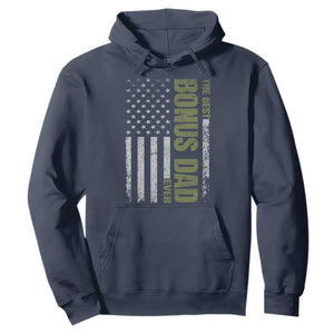 Bonus Dad Hoodie American Flag Best Bonus Dad Ever Fathers Day TS10 Navy Print Your Wear