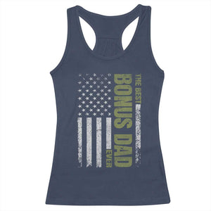 Bonus Dad Racerback Tank Top American Flag Best Bonus Dad Ever Fathers Day TS10 Navy Print Your Wear