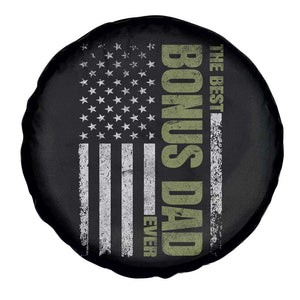 Bonus Dad Spare Tire Cover American Flag Best Bonus Dad Ever Fathers Day TS10 Print Your Wear